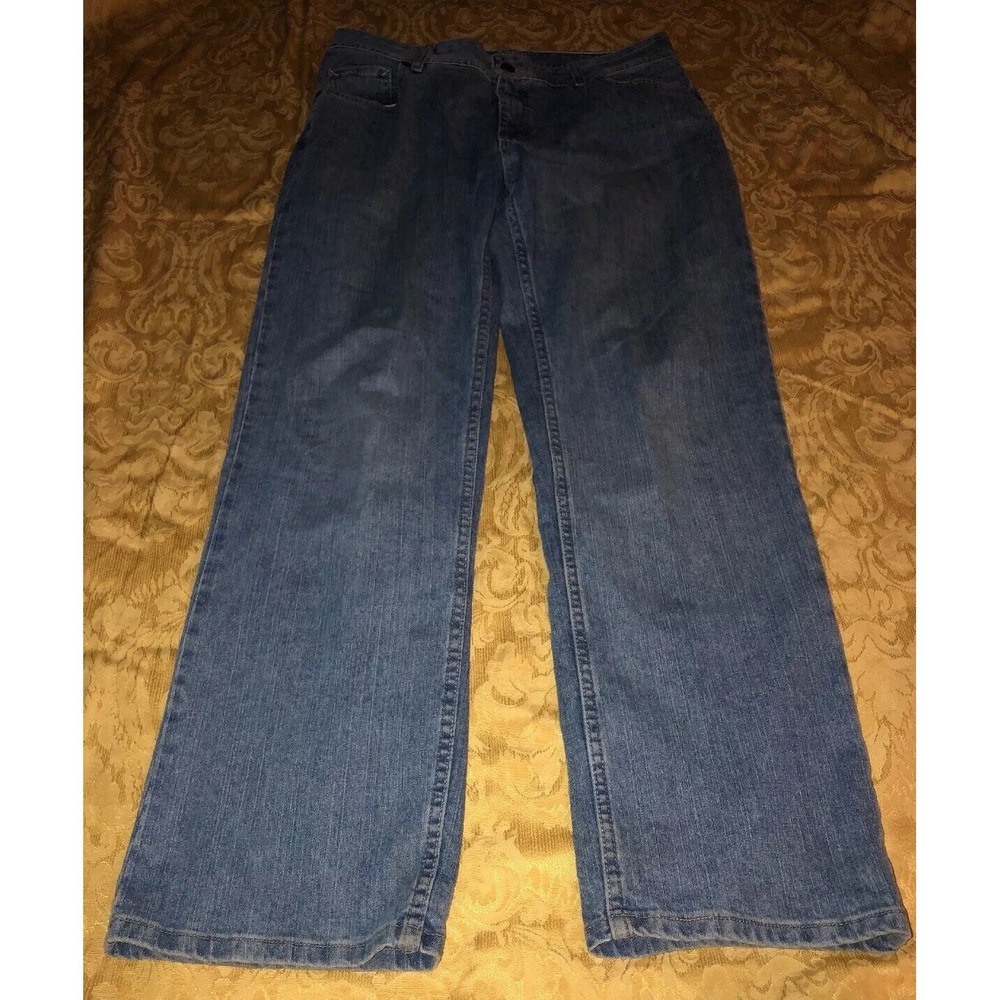 Lee Riders Petite Womens 16 Stretch Blue‎ Mid Rise Bootcut Jeans